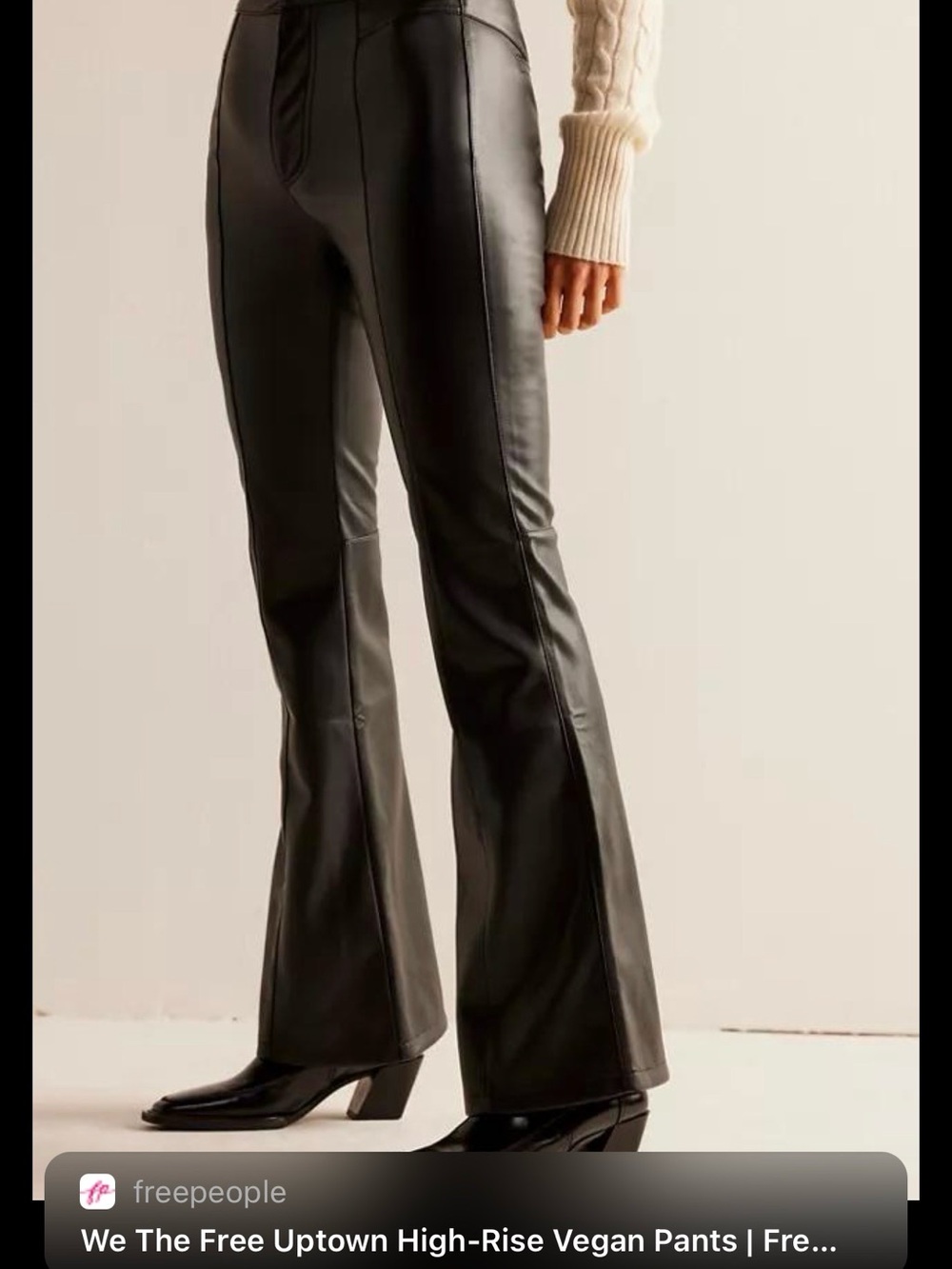 Free People Black High-Rise Vegan Bootcut Pants